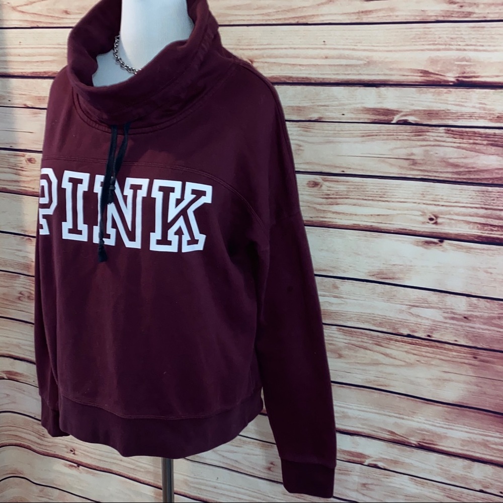 🚫SOLD🚫 VS PINK Burgundy/Black Orchid Cowl Neck - Picture 3 of 5